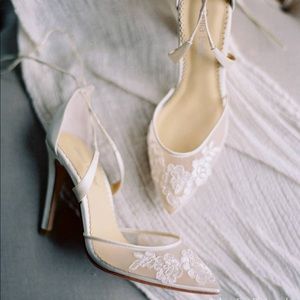 Bella Belle Anita Ivory Lace Shoes - Never worn!